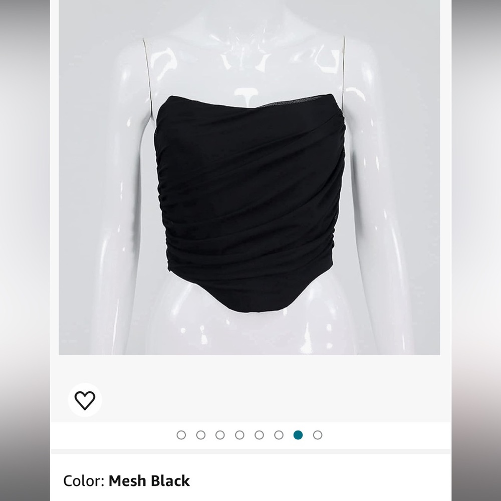 Black mesh corset - zip up - size XL